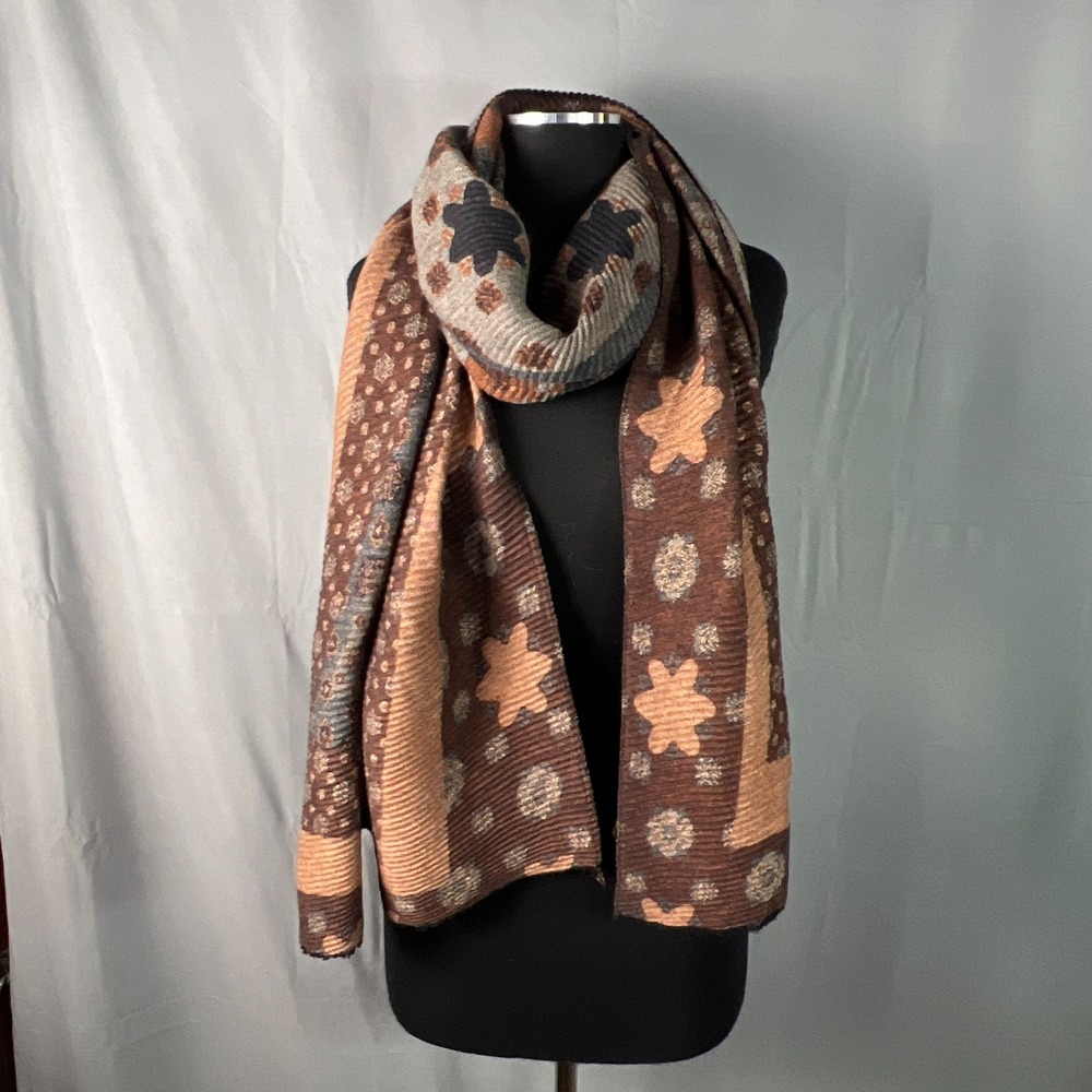 World Market Rectangular Scarf Womens 26"x69" Multicolor Geometric Lightweight